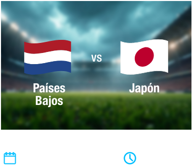 Partido 07 - Paises Bajos vs Japon